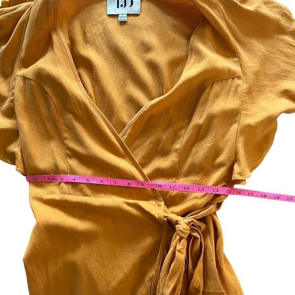 The Jetset Diaries Dress Slow Ride Linen cotton Blend Wrap butterscotch - Picture 6 of 8